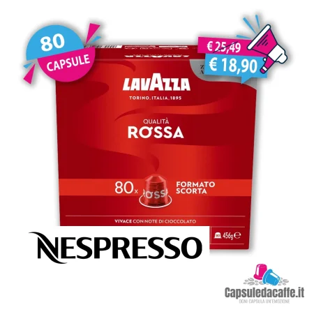 80 Capsule Compatibili Nespresso Lavazza Qualità rossa