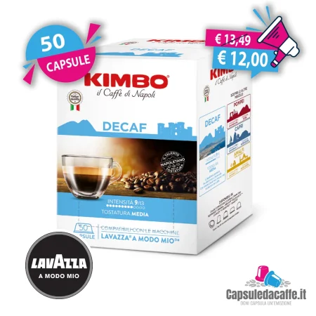 50 Capsule Compatibili Lavazza A Modo Mio Kimbo Decaf